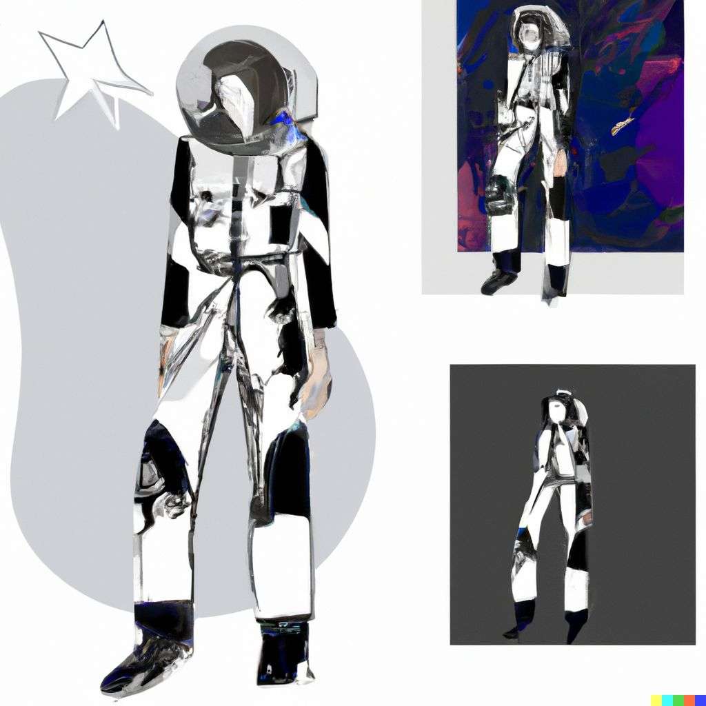 an astronaut, fashion design sketch